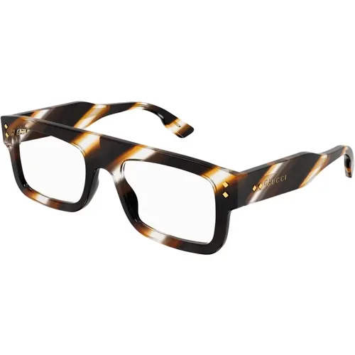 Gg1085O 002 Havana Transparente Brille , Herren, Größe: 52 MM - Gucci - Modalova