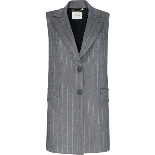 Wide and comfortable Gilet , female, Sizes: S, XS - Manila Grace - Modalova