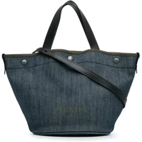 Pre-owned Tote Bags, female, , Size: ONE SIZE Pre-owned Denim prada-bags - Prada Vintage - Modalova