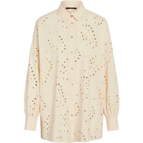 Embroidered Anglaise Shirt White Cream , female, Sizes: L, M, XS, S, XL - Bruuns Bazaar - Modalova