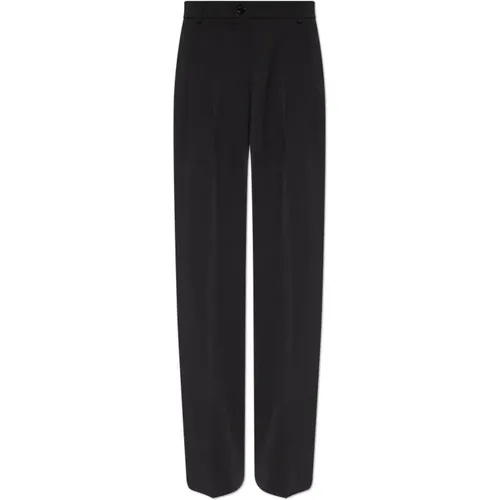 Wool pleat-front Trousers , female, Sizes: XS, L, M, S - Dolce & Gabbana - Modalova