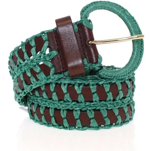 Belts, unisex, , Size: 65 CM Raffia Woven Waist Leather Wide Belt - Dolce & Gabbana - Modalova