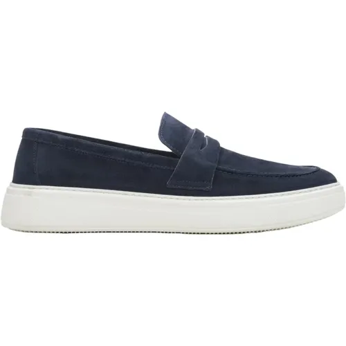 Herren Navy Echte Velours Slip-On Loafers Er00114389 , Herren, Größe: 42 EU - Estro - Modalova