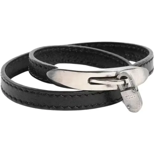 Bracelets, female, , Size: L Leather Double Wrap Bracelet with Padlock - TOD'S - Modalova
