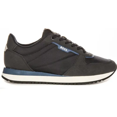 Mesh Trainers Navy Men , male, Sizes: 10 UK, 8 UK, 9 UK, 11 UK - Boss - Modalova