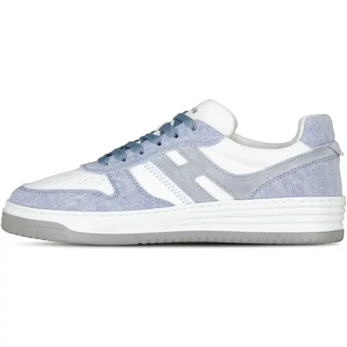 Denim Detail Sneakers Leather Textile , male, Sizes: 8 1/2 UK, 12 1/2 UK, 11 1/2 UK, 10 1/2 UK, 8 UK, 6 1/2 UK, 7 1/2 UK, 11 UK, 9 UK, 10 UK - Hogan - Modalova