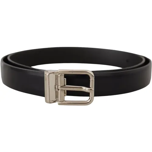 Belts, unisex, , Size: 100 CM Elegant Leather Belt with Metal Buckle - Dolce & Gabbana - Modalova