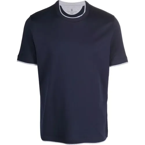 Cotton Crew Neck T-Shirt , male, Sizes: 3XL - BRUNELLO CUCINELLI - Modalova