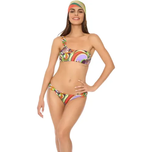 Colorful Chain One-Shoulder Bikini , female, Sizes: S - Miss Bikini - Modalova