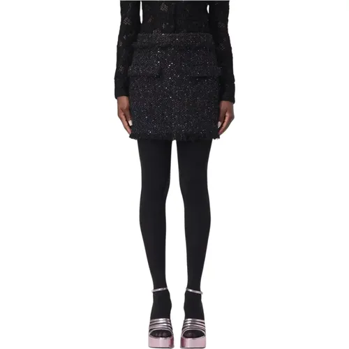 Short Skirts, female, , Size: 2XS Sequined Mini Tweed Skirt - Msgm - Modalova