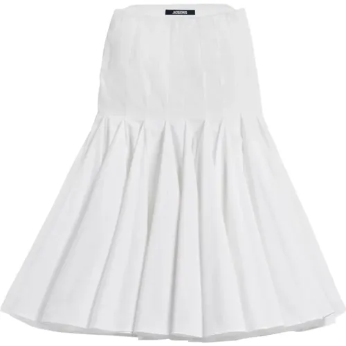 Midi Skirts, female, , Size: S Pleated Skirt with Faux Pockets - Jacquemus - Modalova