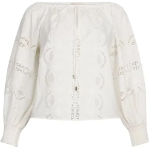 Blouses, female, , Size: XS Off-shoulder Tunic Blouse with Embroidery - Liu Jo - Modalova