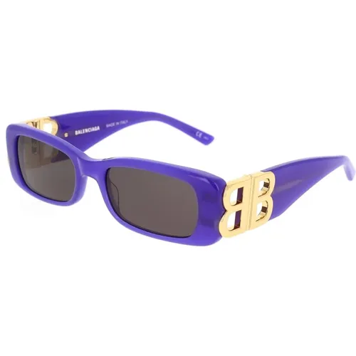 Vintage Rectangular Sunglasses with Symmetrical Gold Logo , female, Sizes: ONE SIZE, 51 MM - Balenciaga - Modalova