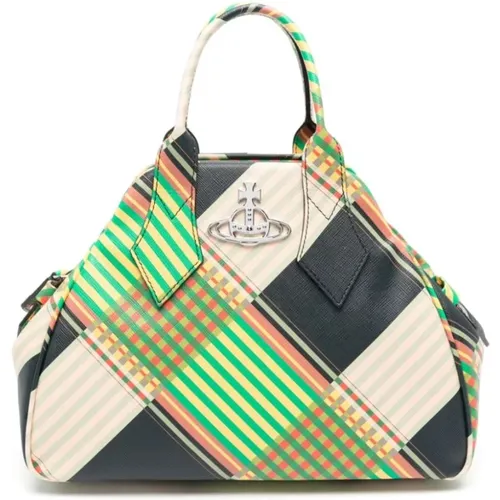 Multicolour Tartan Check Leather Handbag , female, Sizes: ONE SIZE - Vivienne Westwood - Modalova