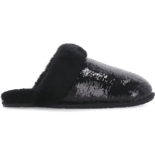 Schwarze Pailletten Shearling Hausschuhe , Damen, Größe: 37 EU - Ugg - Modalova