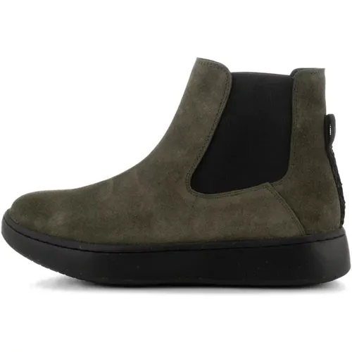 Suede Slip-On Boot with Fish Leather Detail , female, Sizes: 4 UK, 5 UK, 3 UK - Woden - Modalova