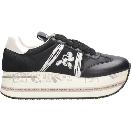 Leather Sneakers with Logo Applique , female, Sizes: 7 UK, 4 UK, 8 UK, 3 UK, 6 UK, 5 UK - Premiata - Modalova