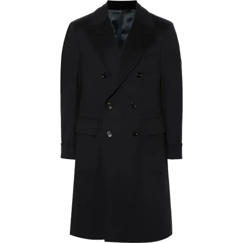 Double-Breasted Wool Coat Midnight Blue , male, Sizes: L, S, M - Lardini - Modalova