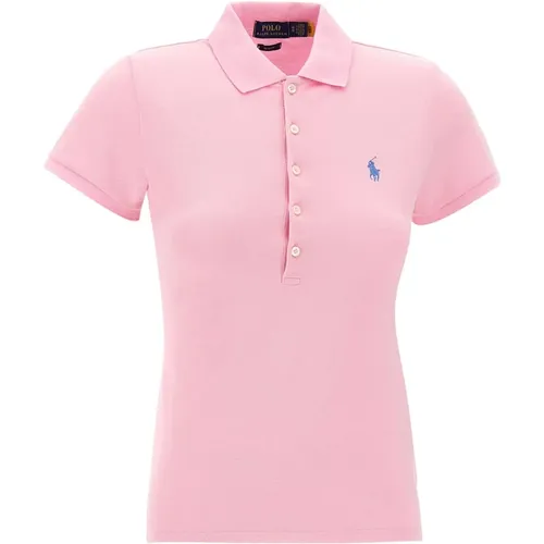 Damen Rosa Polo Shirt mit Besticktem Logo , Damen, Größe: XL - Ralph Lauren - Modalova