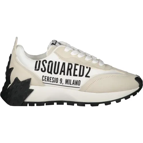 Leder-Sneakers mit Logodetail , Damen, Größe: 38 EU - Dsquared2 - Modalova