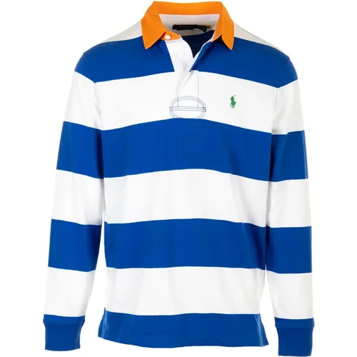 Blau Langarm Rugby T-shirts und Polos , Herren, Größe: L - Ralph Lauren - Modalova