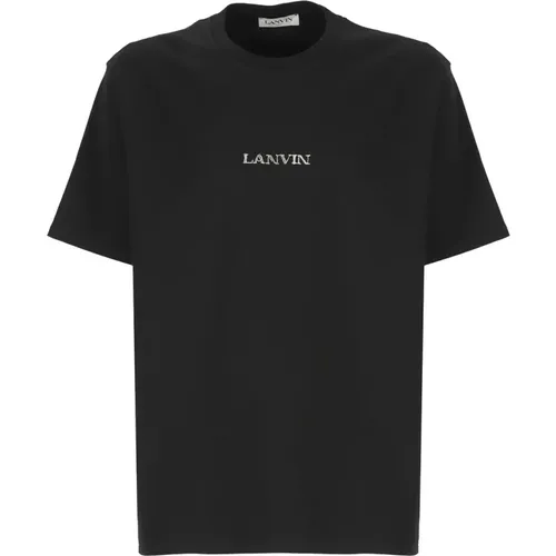 Cotton T-shirt with Embroidered Logo , male, Sizes: L, S - Lanvin - Modalova