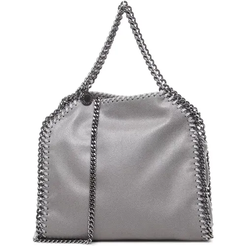 Grey Silk Lined Bag with Chain Strap , female, Sizes: ONE SIZE - Stella Mccartney - Modalova