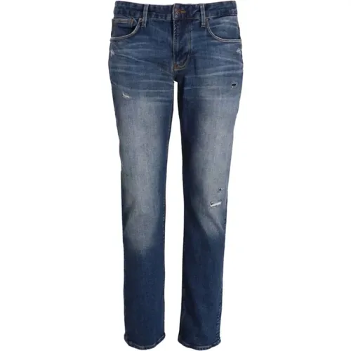 Blaue Jeans mit Used-Look - Emporio Armani - Modalova