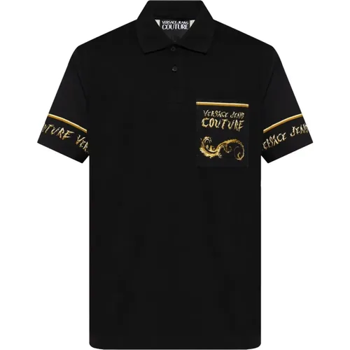 Schwarze T-Shirts und Polos ***cv , Herren, Größe: XL - Versace Jeans Couture - Modalova