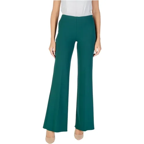 Wide Trousers, female, , Size: M Zip Polyester Trousers - RINASCIMENTO - Modalova