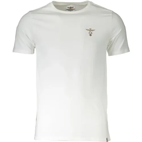 Herren Logo T-Shirt aus weißer Baumwolle , Herren, Größe: 2XL - aeronautica militare - Modalova