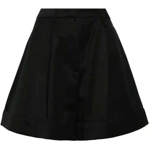 Schwarze Shorts aus Wollmischung mit Falten,Schwarze Shorts aus Wollmischung mit elastischem Bund - Simone Rocha - Modalova