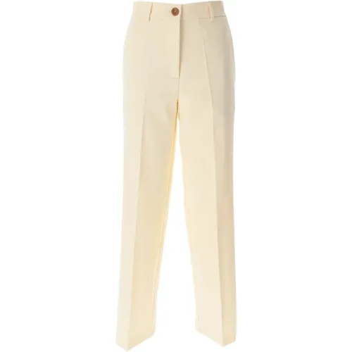 Chinos, female, , Size: XS Trousers Cream - Alysi - Modalova