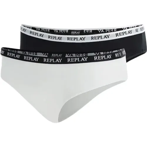Unterhose Damen-Slip mit Logo-Bund 2er Pack , Damen, Größe: M - Replay - Modalova