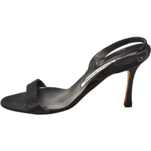Pre-owned Satin sandals , female, Sizes: 4 1/2 UK - Manolo Blahnik Pre-owned - Modalova