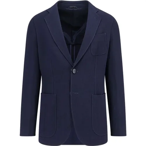 Blazers, male, , Size: M Wool Blend Italian Blazer - Giorgio Armani - Modalova
