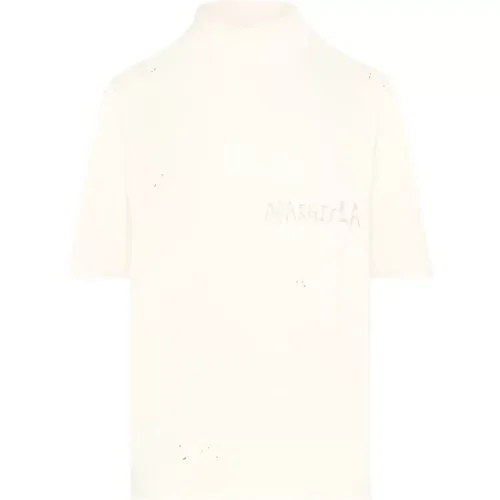 Handwriting Print Turtleneck T-shirts and Polos , male, Sizes: L, M - Maison Margiela - Modalova