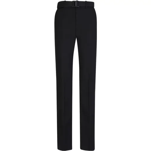 Chinos, male, , Size: S Wool slim pants with buckle designed by Off-White. The brand style is sophisticated and highly sought-after, with products tha - Off White - Modalova