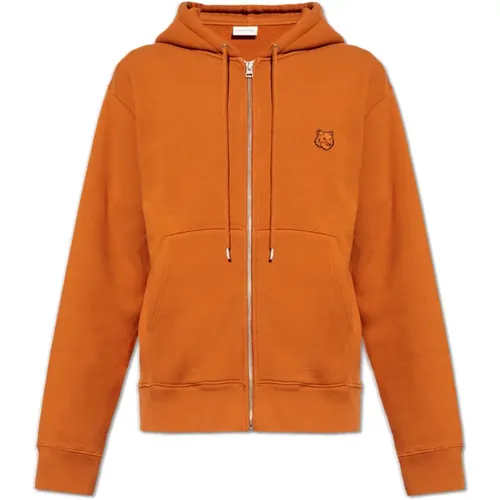 Zip-throughs, male, , Size: S Hoodie with logo - Maison Kitsuné - Modalova