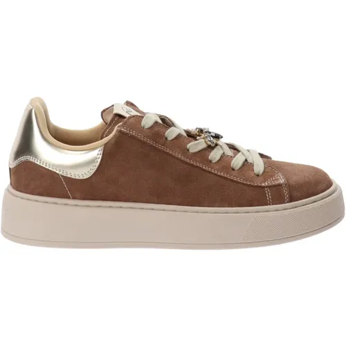 Mädchen Leder Sneakers Stilvoll Bequem , Damen, Größe: 35 EU - Nerogiardini - Modalova