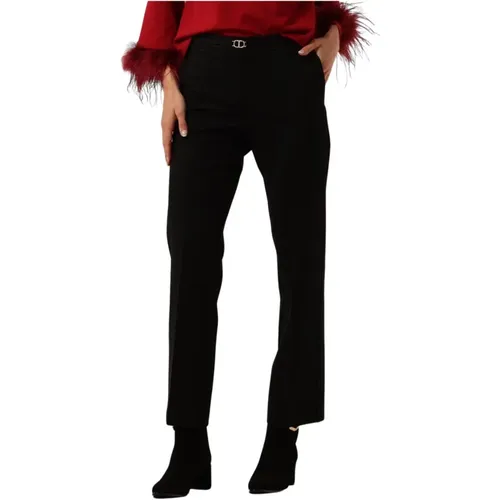 Schwarze Elegante Pantalon für Frauen , Damen, Größe: 3XS - Twinset - Modalova