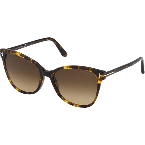 Sunglasses, female, , Size: 58 MM Dark Havana Sunglasses Light Shaded - Tom Ford - Modalova