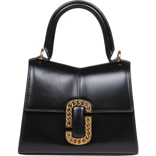Schwarze Lederhandtasche mit Logoschnalle - Marc Jacobs - Modalova