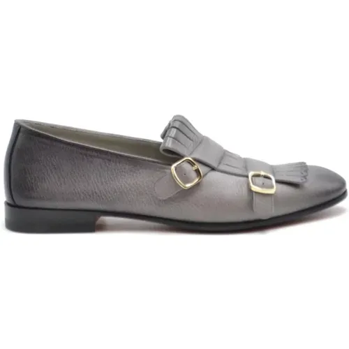 Elegant Grey Slip-On Shoes , female, Sizes: 2 UK, 3 UK - Santoni - Modalova