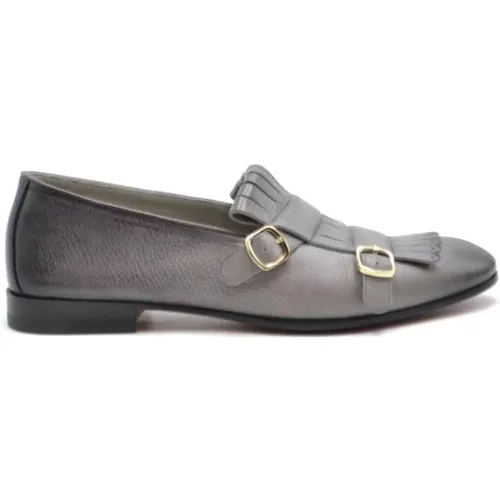 Elegant Grey Slip-On Shoes , female, Sizes: 2 UK - Santoni - Modalova