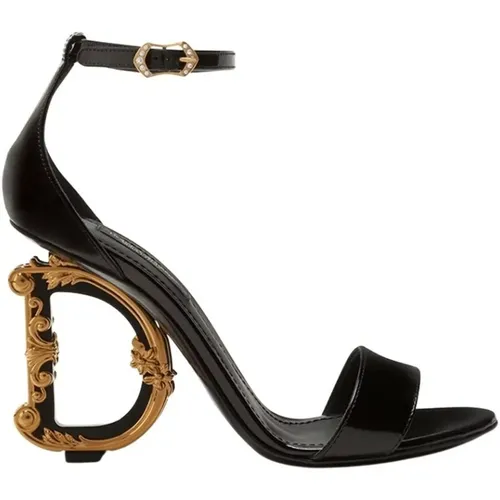 Sandals With Baroque DG Detail , female, Sizes: 4 UK, 6 UK, 5 UK, 3 UK, 7 UK - Dolce & Gabbana - Modalova
