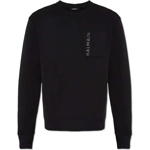 Baumwoll-Sweatshirt , Herren, Größe: L - Balmain - Modalova