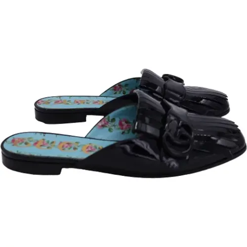 Pre-owned Flats, female, , Size: 8 1/2 US Pre-owned Leather sandals - Gucci Vintage - Modalova