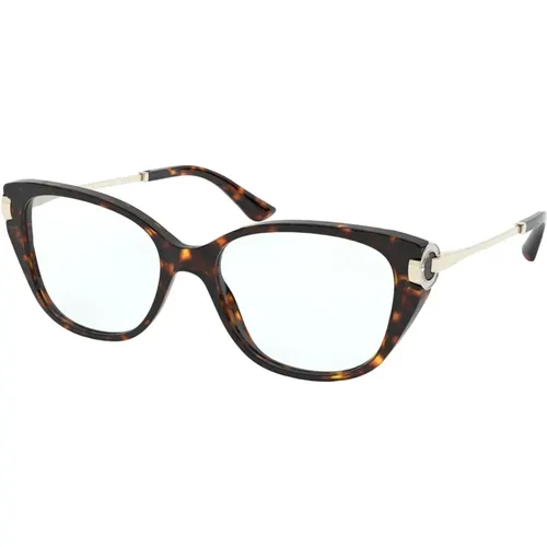 Dark Havana Eyewear Frames , unisex, Größe: 52 MM - Bvlgari - Modalova