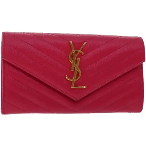 Pre-owned Wallets, female, , Size: ONE SIZE Pre-owned Leather wallets - Yves Saint Laurent Vintage - Modalova